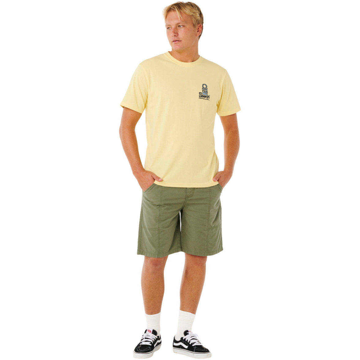 2026 Rip Curl Heren Vaporcool Search Stack Tee 0K5MTE - Sunlight